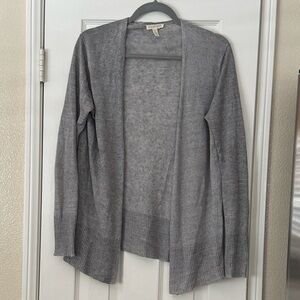Eileen Fisher 100% Organic Linen Women's Gray Open Cardigan